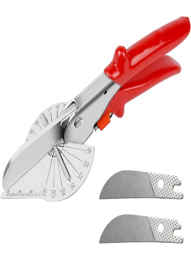 UPTODATETOOLS Multi Angle Miter Shear Cutter with 45 to 135 Degree Adjustable Angle Scissors for Accurate Angle Cutting of Plastic, Decorative Moldings,PVC,Tile Edges,Trim with 2PCS Spare Blades - Image 1